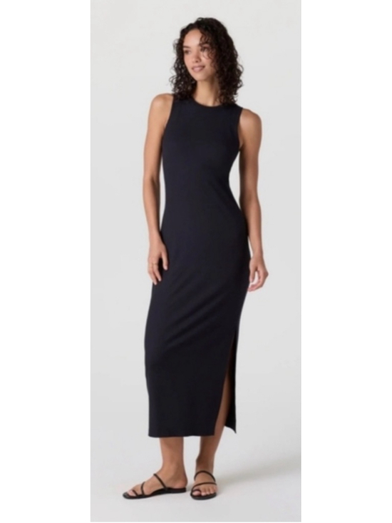 Vuori Dresses & Skirts - Vuori Black Sleeveless Maxi Pose Ribbed Dress M